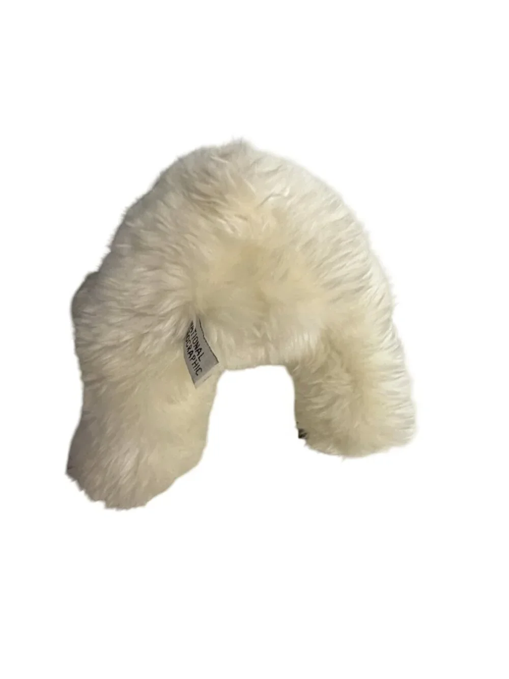 National Geographic Polar Bear Plush Realistic White Bear Brown Claws 11” Vintag